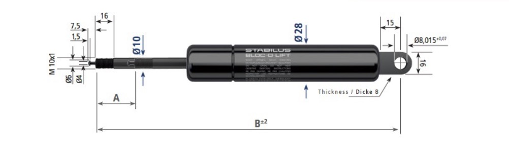 lockable gas spring/KQL/18